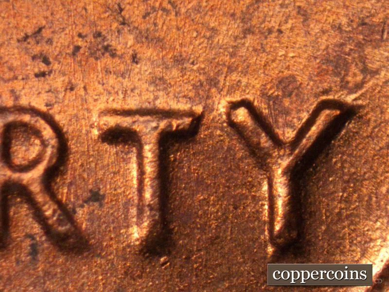 Die-stage B marker on 1971D•1MM•017 (1971 Repunched Mint Mark).