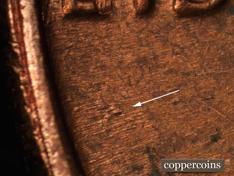 Die-stage B marker on 1971D•1MM•017 (1971 Repunched Mint Mark).