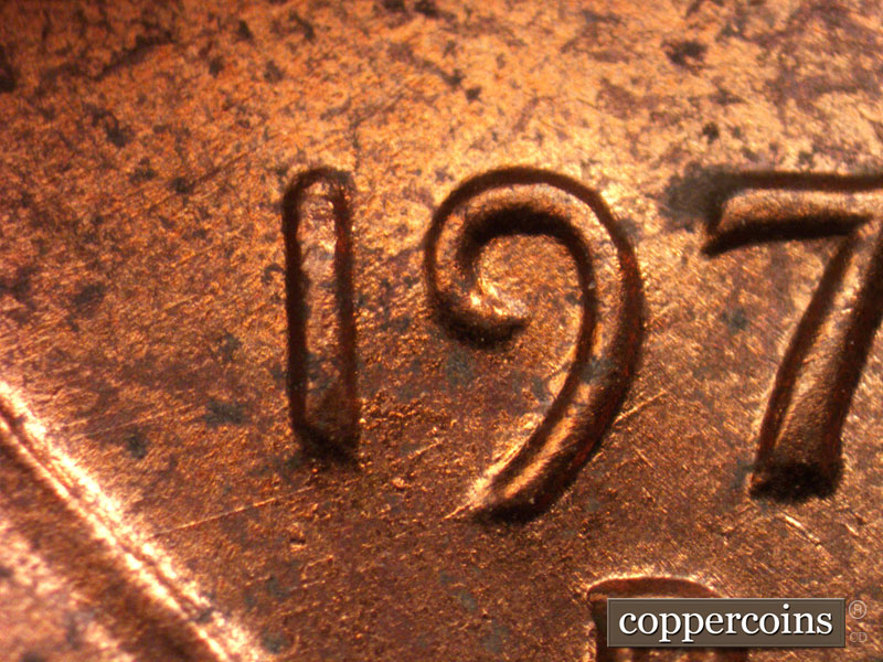 Die-stage B marker on 1971D•1MM•017 (1971 Repunched Mint Mark).
