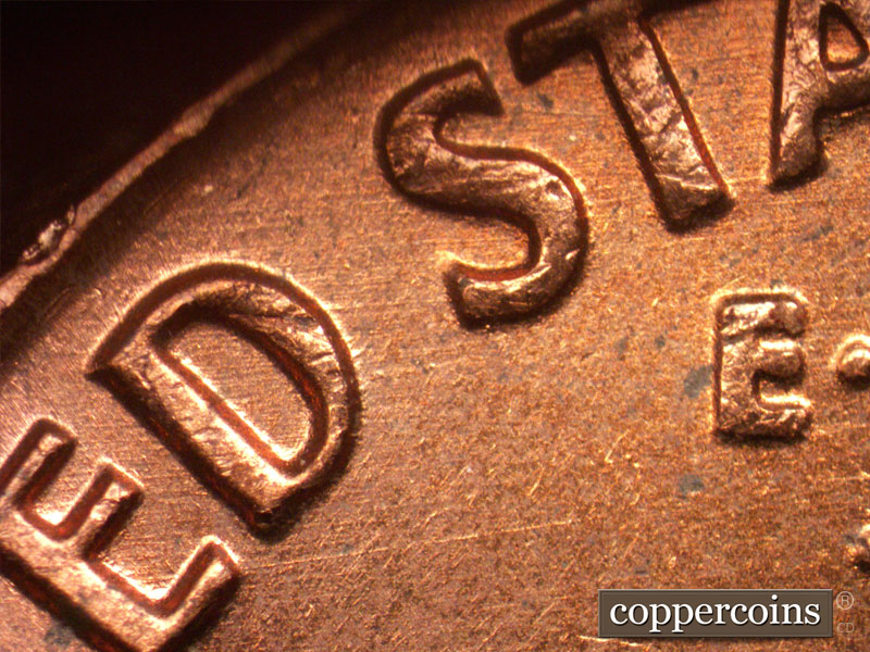 Die-stage B marker on 1971D•1MM•017 (1971 Repunched Mint Mark).