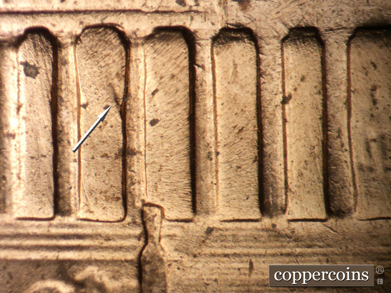 Die-stage C marker on 1971D•1MM•019 (1971 Repunched Mint Mark).