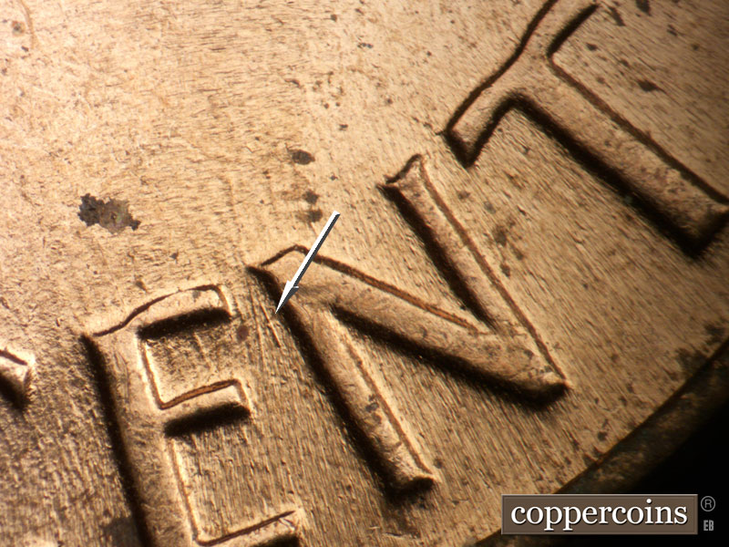 Die-stage C marker on 1971D•1MM•019 (1971 Repunched Mint Mark).
