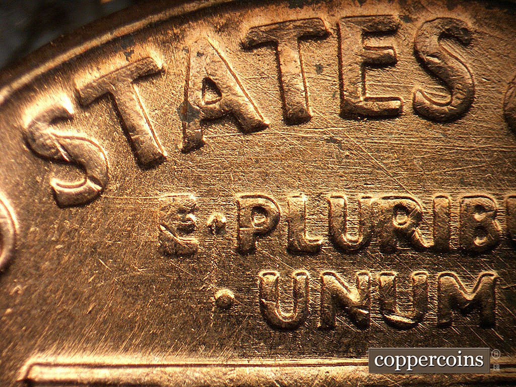 Die-stage B marker on 1971D•1MM•021 showing Die scratches through STATES.