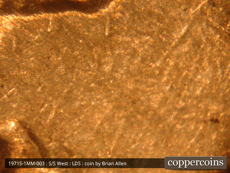 Die-stage C marker on 1971S•1MM•003 (1971 Repunched Mint Mark).