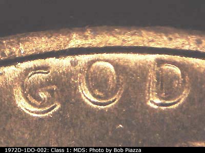 Die-stage B marker on 1972D•1DO•002 (1972 Doubled Die Obverse).