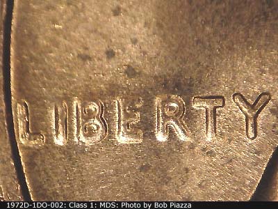 Die-stage B marker on 1972D•1DO•002 (1972 Doubled Die Obverse).
