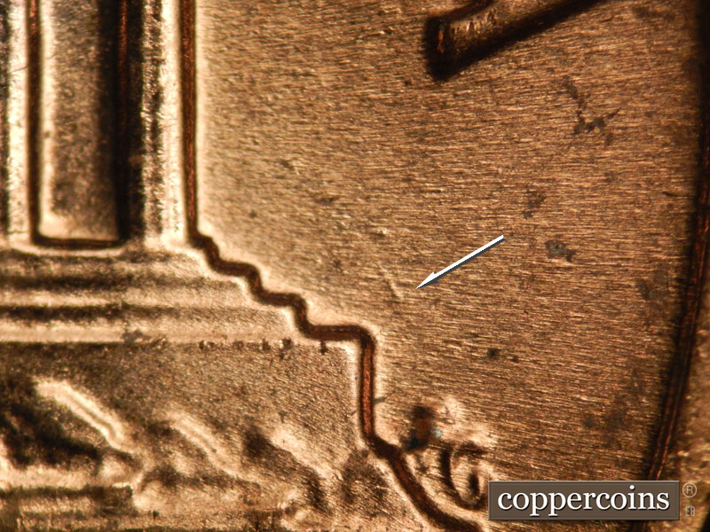Die-stage C marker on 1972D•1DO•002 (1972 Doubled Die Obverse).