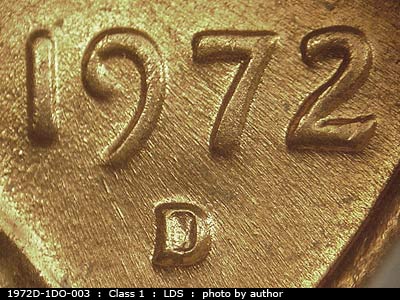Die-stage C marker on 1972D•1DO•003 (1972 Doubled Die Obverse).