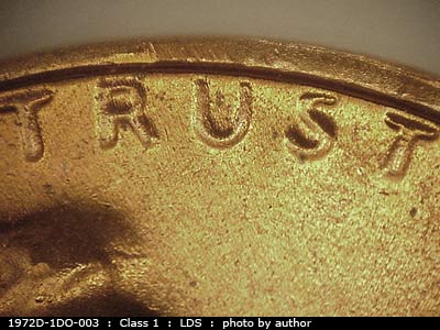 Die-stage C marker on 1972D•1DO•003 (1972 Doubled Die Obverse).
