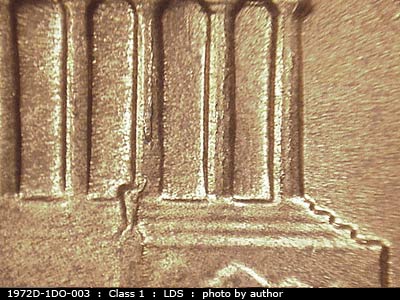 Die-stage C marker on 1972D•1DO•003 (1972 Doubled Die Obverse).