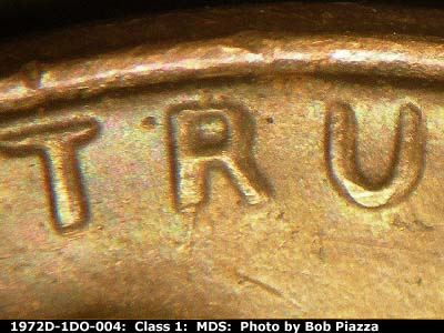 Die-stage B marker on 1972D•1DO•004 (1972 Doubled Die Obverse).