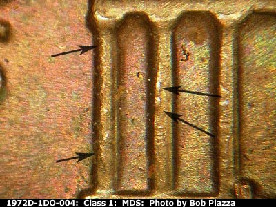 Die-stage B marker on 1972D•1DO•004 (1972 Doubled Die Obverse).