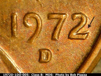 1972 Lincoln cent obverse, CopperCoins die 1972D•1DO•005.