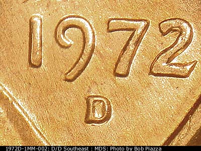 1972 Lincoln cent obverse, CopperCoins die 1972D•1MM•002.