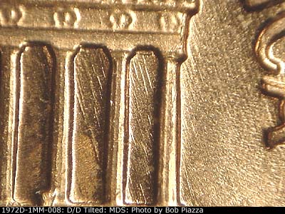 Die-stage B marker on 1972D•1MM•008 (1972 Repunched Mint Mark).