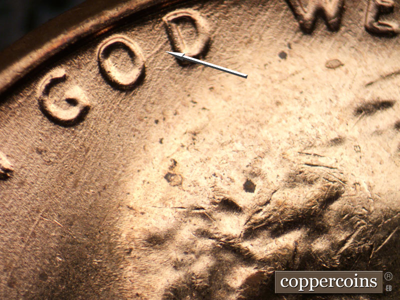 Die-stage B marker on 1972D•1MM•014 (1972 Repunched Mint Mark).