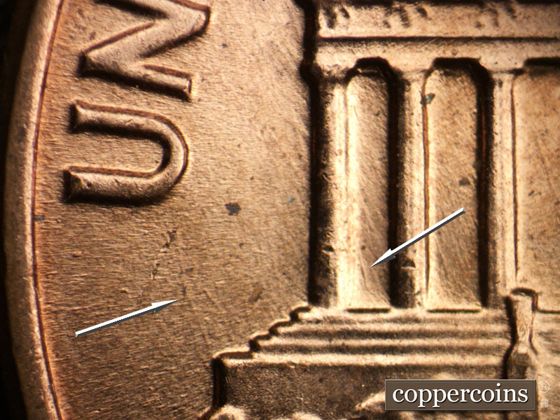 Die-stage B marker on 1972D•1MM•014 (1972 Repunched Mint Mark).