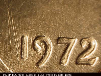 Die-stage C marker on 1972P•1DO•003 (1972 Doubled Die Obverse).