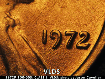Die-stage C marker on 1972P•1DO•003 (1972 Doubled Die Obverse).