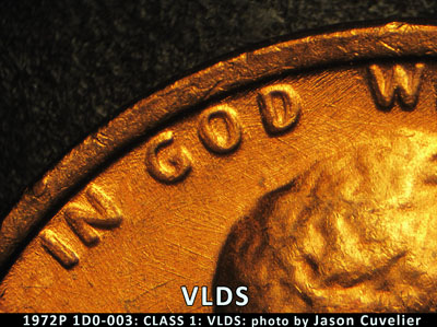 Die-stage C marker on 1972P•1DO•003 (1972 Doubled Die Obverse).