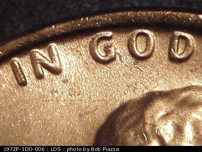 Die-stage C marker on 1972P•1DO•006 (1972 Doubled Die Obverse).
