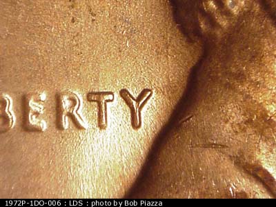 Die-stage C marker on 1972P•1DO•006 (1972 Doubled Die Obverse).