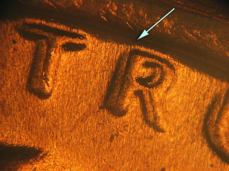 Die-stage C marker on 1972P•1DO•008 (1972 Doubled Die Obverse).