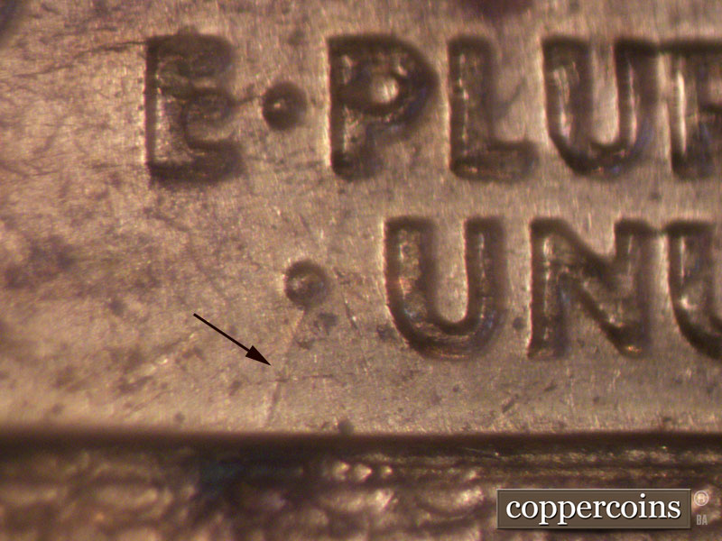Die-stage C marker on 1972S•1MM•001 (1972 Repunched Mint Mark).