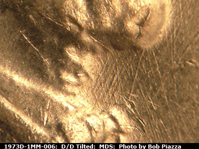 Die-stage B marker on 1973D•1MM•006 (1973 Repunched Mint Mark).