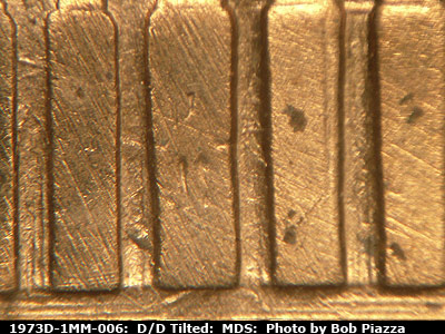 Die-stage B marker on 1973D•1MM•006 (1973 Repunched Mint Mark).