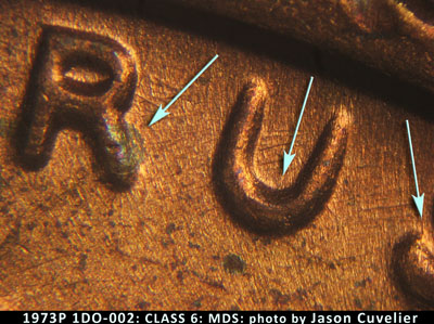 1973 Lincoln cent obverse, CopperCoins die 1973P•1DO•002.