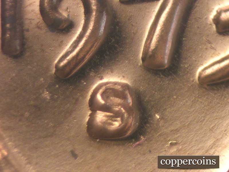 Die-stage A marker on 1973S•1MM•001P (1973 Repunched Mint Mark).