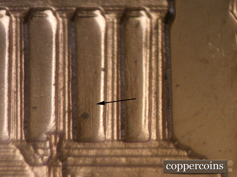 Die-stage A marker on 1973S•1MM•001P (1973 Repunched Mint Mark).