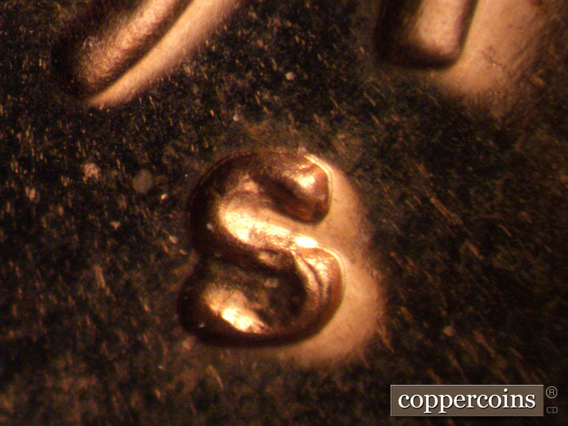 Die-stage B marker on 1973S•1MM•002P (1973 Repunched Mint Mark).
