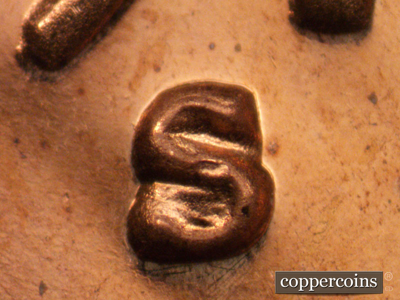 Die-stage A marker on 1973S•1MM•003P (1973 Repunched Mint Mark).