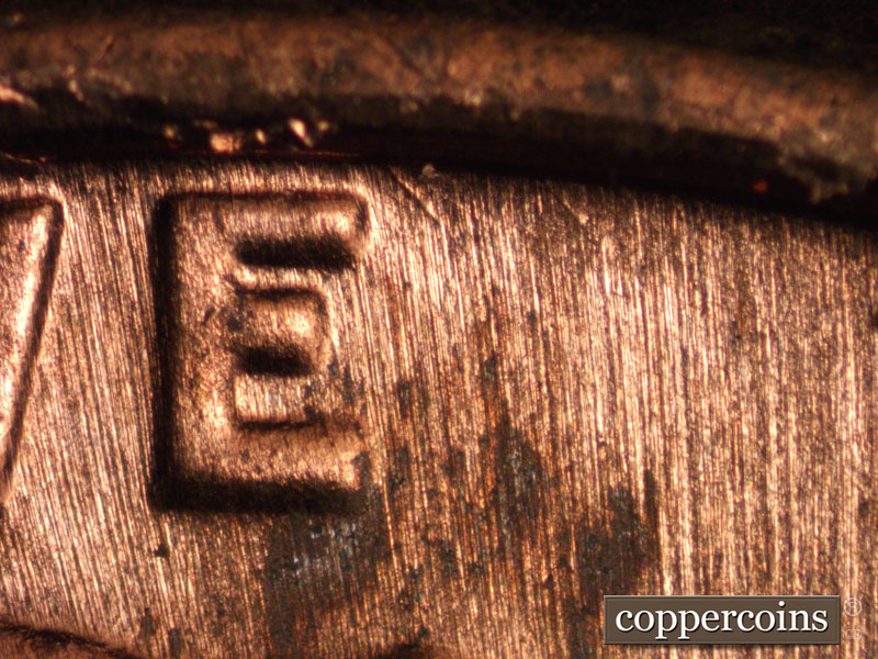 Die-stage B marker on 1974D•1MM•011 (1974 Repunched Mint Mark).