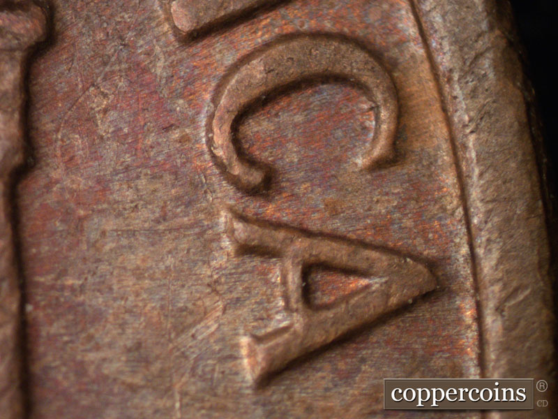 Die-stage B marker on 1974D•1MM•012 (1974 Repunched Mint Mark).