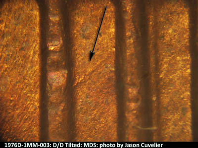 Die-stage B marker on 1976D•1MM•003 (1976 Repunched Mint Mark).