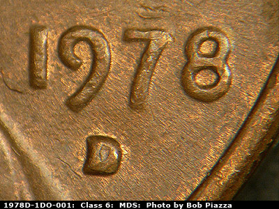 1978 Lincoln cent obverse, CopperCoins die 1978D•1DO•001.