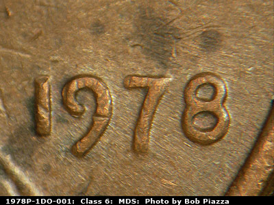 1978 Lincoln cent obverse, CopperCoins die 1978P•1DO•001.