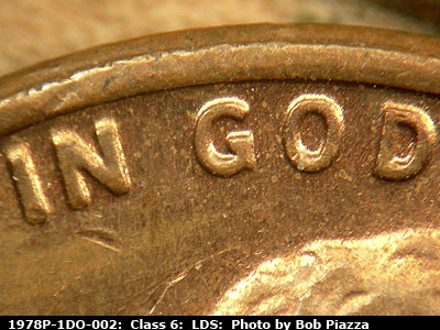 Die-stage C marker on 1978P•1DO•002 (1978 Doubled Die Obverse).