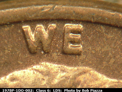 Die-stage C marker on 1978P•1DO•002 (1978 Doubled Die Obverse).