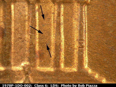 Die-stage C marker on 1978P•1DO•002 (1978 Doubled Die Obverse).