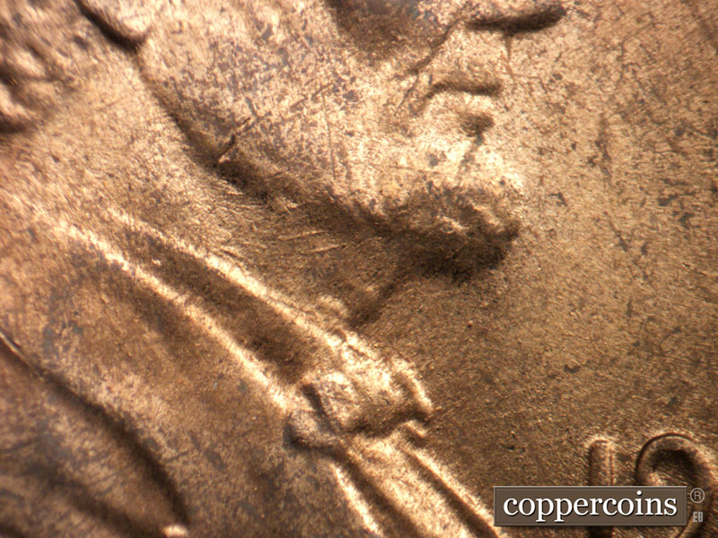 Die-stage C marker on 1980D•1MM•004 (1980 Repunched Mint Mark).