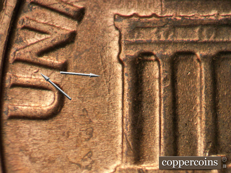 Die-stage C marker on 1980D•1MM•004 (1980 Repunched Mint Mark).