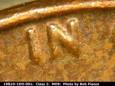 1981 Lincoln cent obverse, CopperCoins die 1981D•1DO•001.