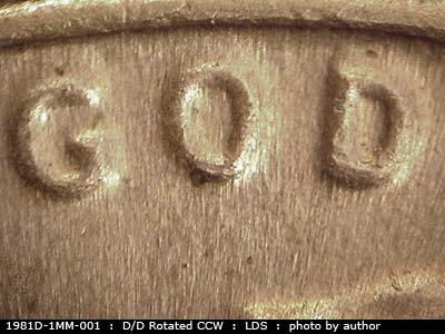 Die-stage C marker on 1981D•1MM•001 (1981 Repunched Mint Mark).