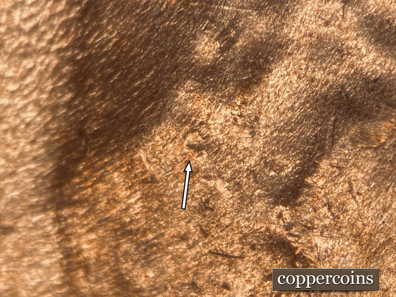 Die-stage B marker on 1981D•1MM•007 (1981 Repunched Mint Mark).
