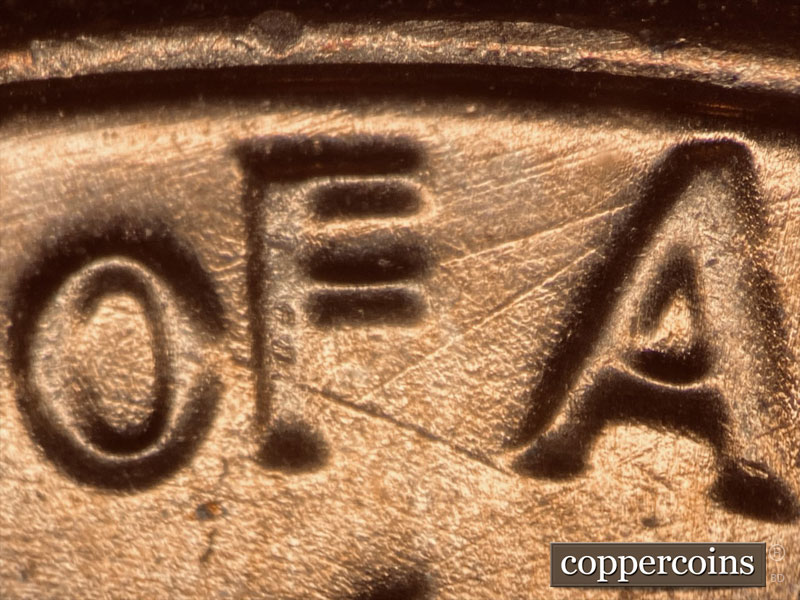 Die-stage B marker on 1981D•1MM•007 (1981 Repunched Mint Mark).