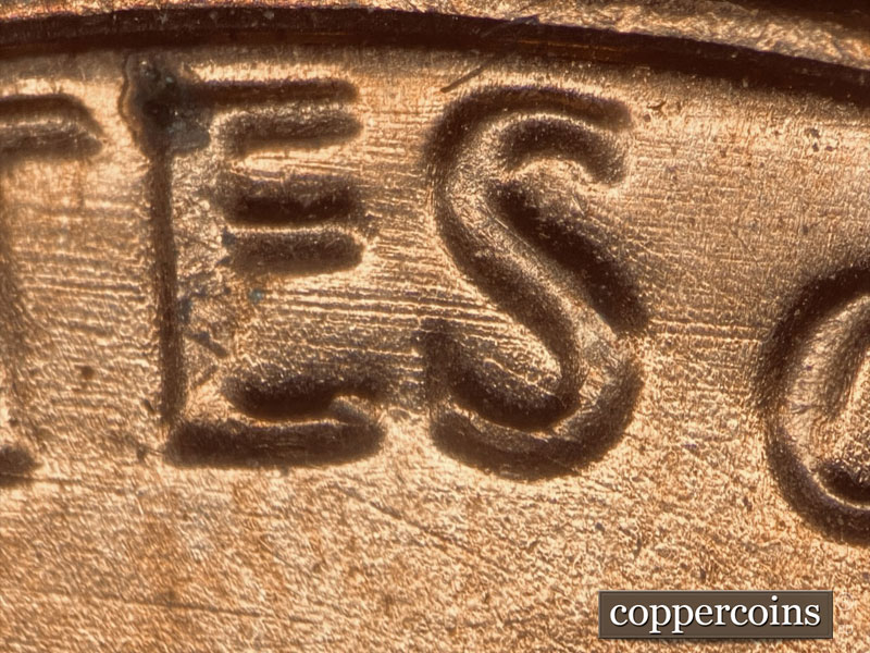 Die-stage B marker on 1981D•1MM•007 (1981 Repunched Mint Mark).